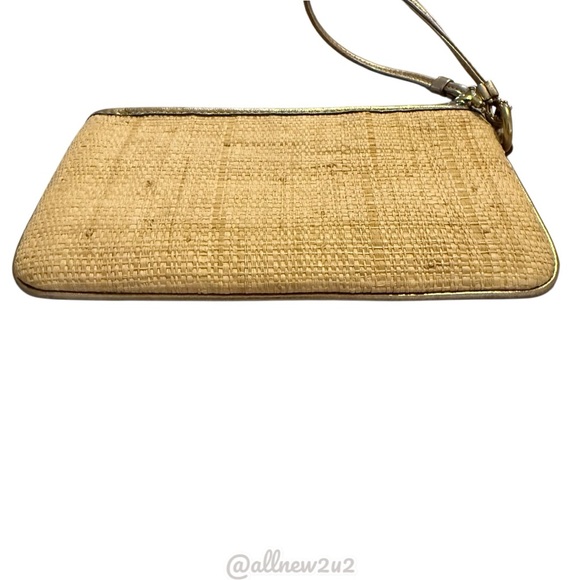 Coach Hamilton Collection Vintage Coated Straw Gold Metallic - Picture 9 of 16